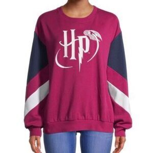 HARRY POTTER Licensed Snitch Sweatshirt Pink Color Block Graphic